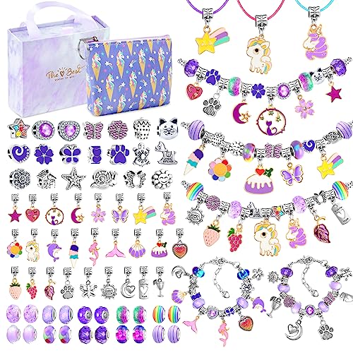 WEVOL Kit para fazer pulseiras meninas, presente menina 5-13 anos kit fabricação joias meninas, artesanato contas para fazer pulseiras presentes brinquedos meninas Natal presente 4 5 6 7 8 9 10 11 12