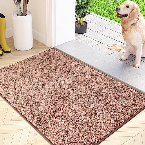 FCSDETAIL Tapete de proteção contra pó, tapete antiderrapante lavável na máquina, felpudo de entrada com microfibras suaves absorventes para cães, entrada, porta e corredor
