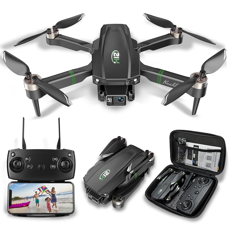 Drones com câmara 1080P para adultos, drone para adultos/crianças, 1080P Quadcopter RC Drones dobráveis, vídeo ao vivo com drones FPV, aterrisse com um clique, 3D Flip. Presentes para meninas/crianças