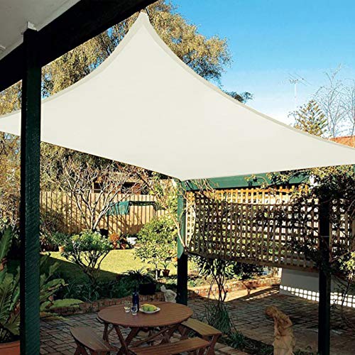 HAIKUS Vela de sombra, retangular, 2 x 4 m, vela de sombra, 4 x 2 m, impermeável, resistente, 95% de proteção contra raios UV, para exteriores, jardim, terraços (creme)
