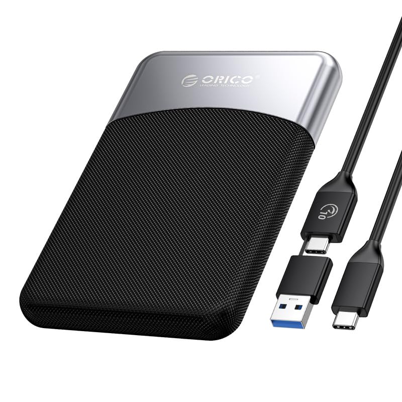 ORICO 1TB SSD externo com cabo USB C 2 em 1, disco rígido externo SSD USB 3,2 gerações 1 até 460 MB/s, SSD portátil para smartphones PC tablets e computadores portáteis com USB-C- M25PRO