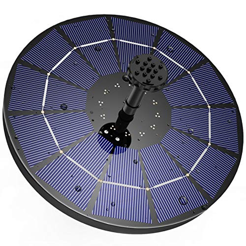 AISITIN Fonte solar jardim exterior, 3,5 W fonte solar flutuante bomba de lago com bateria e 6 boquilhas para casa de banho de pássaros, aquário e jardim (3,5 W)