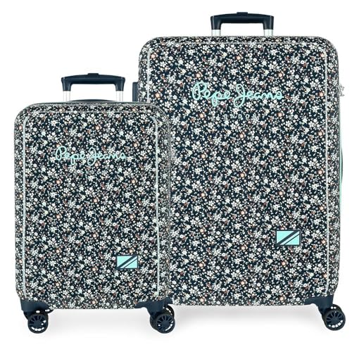 Pepe Jeans Alenka Mochila escolar, azul, alças ajustáveis para uso confortável, vários compartimentos, Joumma Bags, Ganga, Conjunto de malas