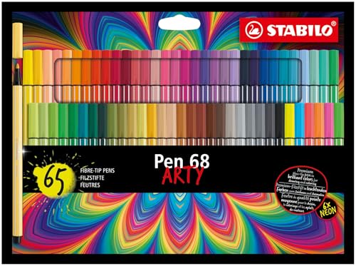 Marcador premium STABILO Pen 68 - estojo ARTY com 65 cores
