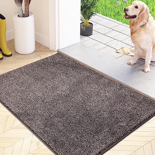 FCSDETAIL Tapete de proteção contra pó, tapete antiderrapante lavável na máquina, felpudo de entrada com microfibras suaves absorventes para cães, entrada, porta e corredor