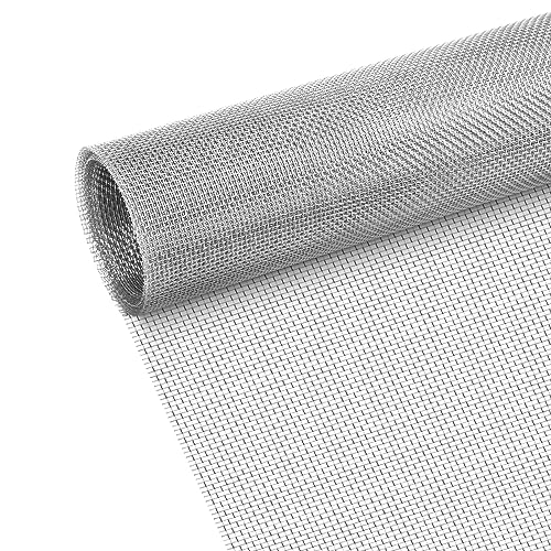 Adiwo Malha de aro, 20 malhas 304 malha de aço inoxidável metálica tecido, 1 rolo 30 * 200 cm, malha de arame fino, para ventilação doméstica, filtragem, cozinha, janelas e jardins, etc.