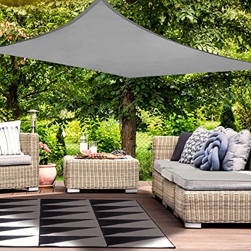 HAIKUS Toldo, vela de sombra, retangular, 5 x 6 m, 6 x 5 m, impermeável e resistente a 95% raios UV, para exteriores, pátios, jardim, terraço, cinzento