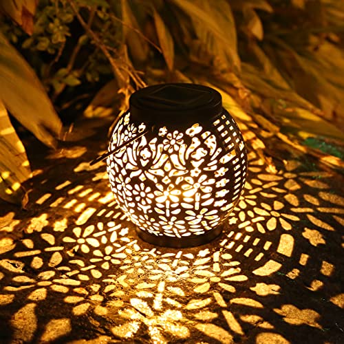 Lanterna solar exterior, BrizLabs luzes lanternas solares jardim LED branco quente lanterna solar IP65 impermeável candeeiro suspenso solar decoração para pátio, terraço, árvores, caminho festa Natal
