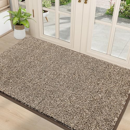 Pauwer Capuz grande de 90 x 150 cm, para porta da frente, para interiores e exteriores, antiderrapante, lavável na máquina, absorvente, tapete de entrada