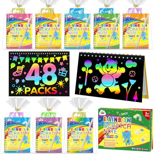 ZMLM 48 livros Scratch Art para crianças, presente criativo desenho de arranhar kit com 50 lápis de madeira, 48 modelos de desenho para crianças de 3 a 12 anos presentes para aniversários infantis