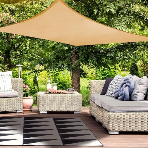 HAIKUS Vela de sombra, retangular, 3 x 6 m, vela de sombra, 6 x 3 m, impermeável, resistente, 95% de proteção contra raios UV, para exteriores, jardim, terraços (areia)