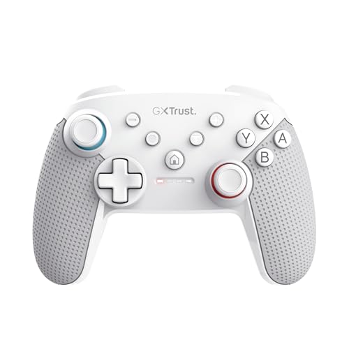 Trust GXT 1246W Muta comando Nintendo Switch sem fios com Bluetooth, vibração de duplo choque, sensor de controlo, função turbo, 15 h de jogo, controlador para Nintendo Switch, Lite, OLED, branco