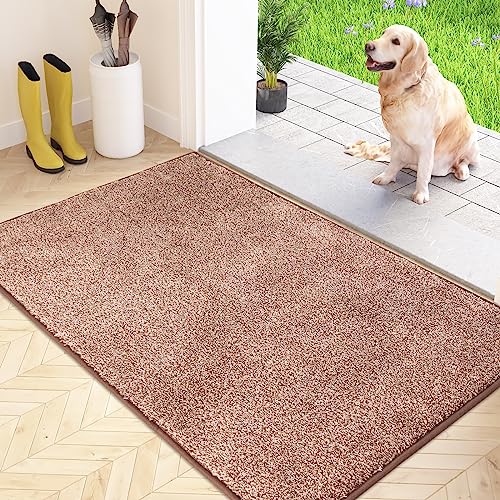 FCSDETAIL Tapete de proteção contra pó, tapete antiderrapante lavável na máquina, felpudo de entrada com microfibras suaves absorventes para cães, entrada, porta e corredor