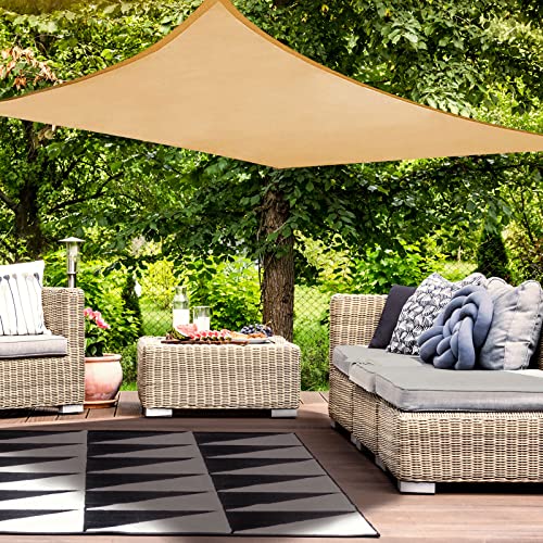 HAIKUS Vela de sombra, retangular, 2 x 3 m, vela de sombra, 3 x 2 m, impermeável, resistente, 95% de proteção contra raios UV, para exteriores, jardim, terraços (areia)