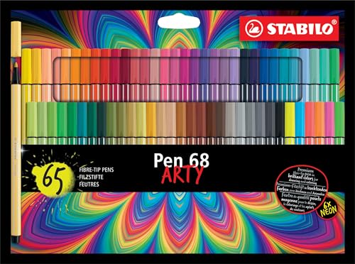 Marcador premium STABILO Pen 68 - estojo ARTY com 65 cores