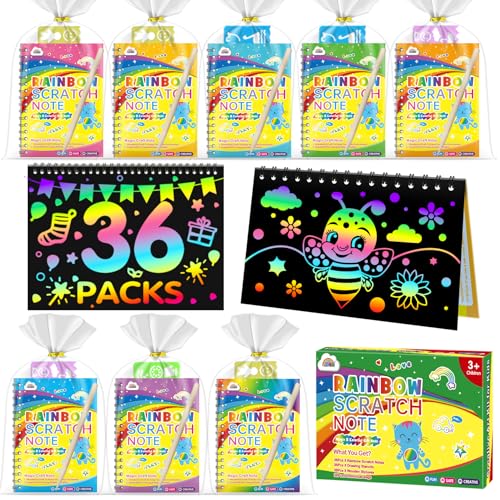 ZMLM 36 livros Scratch Art para crianças, presente criativo desenho de arranhões kit com 38 lápis de madeira, 36 modelos de desenho presentes para livros pequenos aniversários de Páscoa