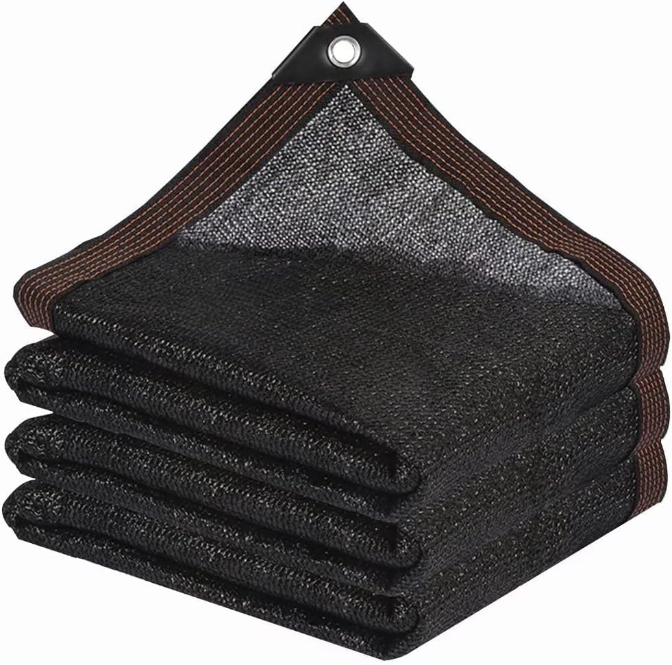 Tecido de sombra - malha de malha para sombra de jardim com furos, cobertura de guarda-sol para exteriores para pérgula pátio, plantas de estufa galinheiro preto 90% taxa de sombreamento (4 x 5 m)