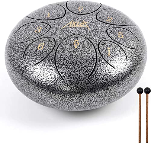 Handpan AKLOT Tambor de lingueta 8 polegadas tambor da língua 8 notas C Chiave instrumento de percussão tambor de fenda for meditação